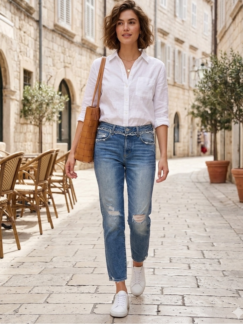 AMO Tomboy Crop Destroy Jeans Distressed Denim 24